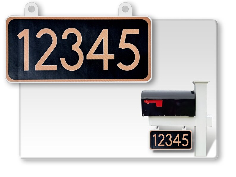 Curb-N-Sign®, Hanging House Mailbox Address Sign, Rectangle shaped, Double Sided, Highly Reflective 