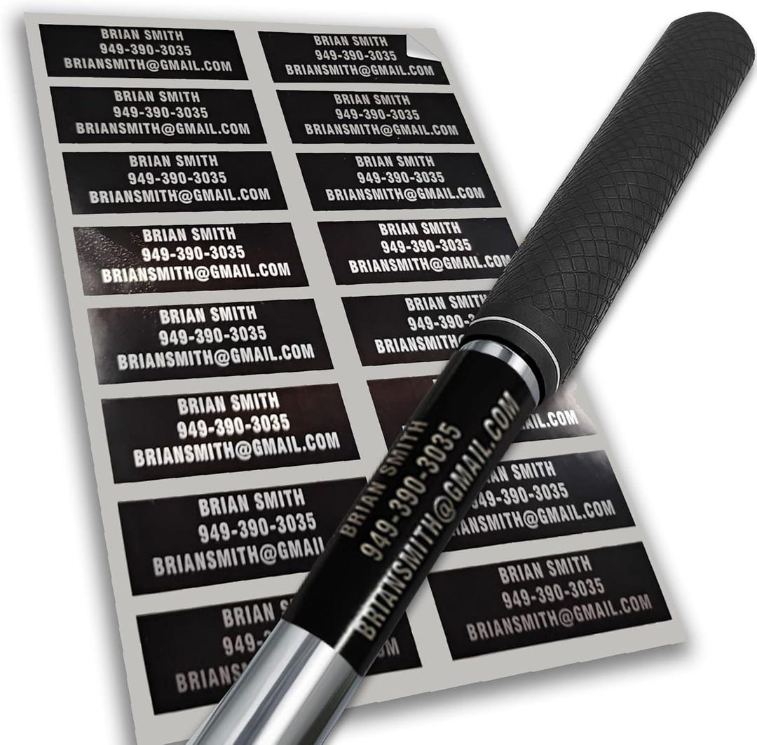 Personalized Golf Club ID Labels Weatherproof Name Stickers (set of 32