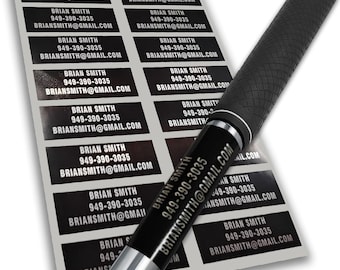 Personalized Golf Club ID Labels: Weatherproof Name Stickers (Set of 32)