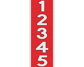 Vertical Reflective Address Plaque: Custom House Number Sign (10x3.5 Inch)