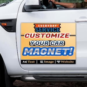 Custom Car Magnet Sign | Personalized Logo for Your Car Van Truck | Advertise Your Business Vehicle Magnetic in 2 shapes and 3 sizes
