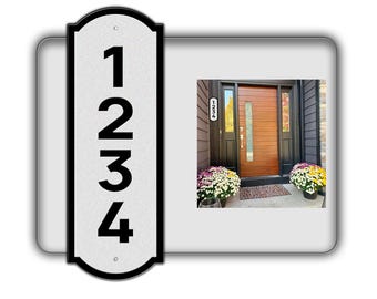 Reflective Custom Address Plaque: 10x3.5 Inch Aluminum House Number Sign