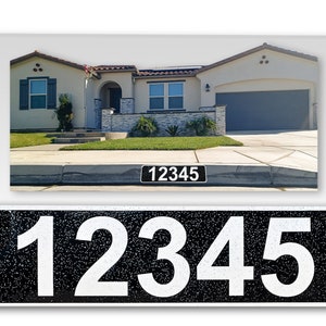 Curb-N-Sign® Custom Curb Address Numbers - Durable Super Reflective Self-Adhesive 5&quot; x 18&quot; Custom Home Address - Assorted Colors Curb Wrap®
