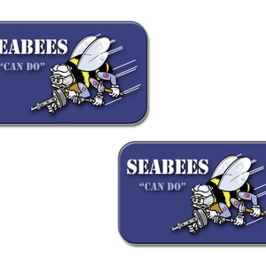 Curb-N-Sign®, 2 Reflective Magnets, 3x5in, (Navy Seabees)