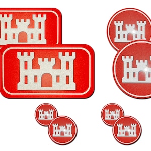 US Army Corps of Engineers Stickers: Reflective Vinyl Decal Set (8 Pcs)