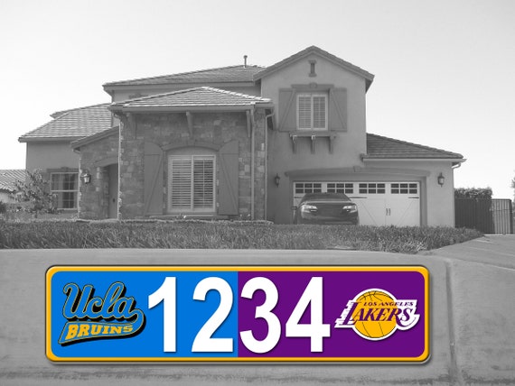 Sports Team Custom Curb Address Numbers: Reflective Aluminum Decal