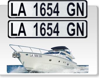 Reflective Boat Numbers: Waterproof 3M Vinyl Decal Stickers (Set of 2)