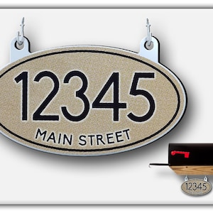 Reflective House Number Sign: Aluminum Oval Hanging Mailbox, Made in USA