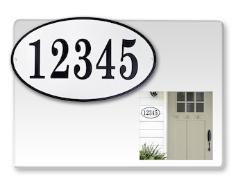 Curb-N-Sign®, 12 x 7 Oval House Address Sign, Highly Reflective