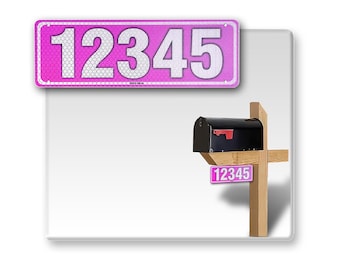 Reflective 911 Address Sign: Custom Aluminum Composite, Pink (18" x 6")