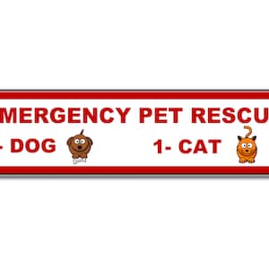 Curb-N-Sign® Emergency Pet Rescue Vinyl Sticker