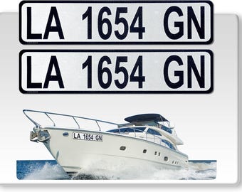 Reflective Boat Registration Number Decals: Waterproof 3M Vinyl (Set of 2)