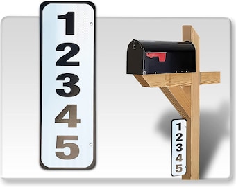 Reflective 911 Address Sign: Custom Aluminum Mailbox Sign (6" x 18")