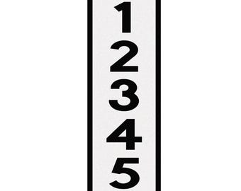 Vertical Reflective Address Plaque: Custom House Number Sign, Made in USA