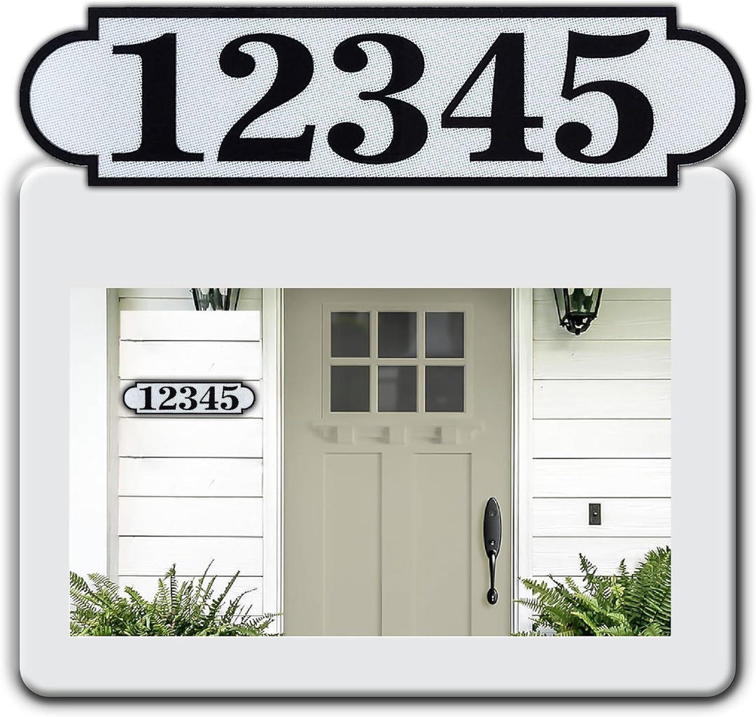 Reflective Address Sign: Horizontal Fancy Numbers, Rust-free Aluminum ...