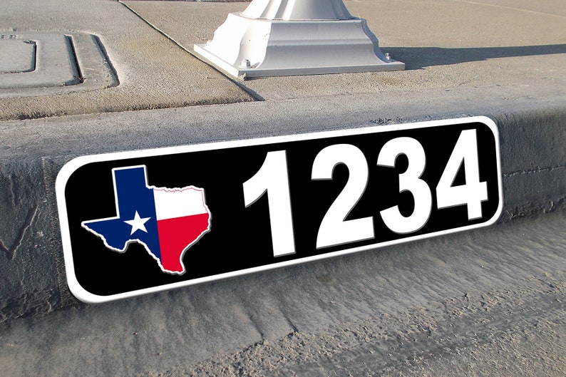 Texas Highly Reflective Curb Address Plate Etsy