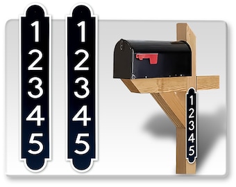 Reflective Mailbox Address Numbers: Custom Outdoor Plaques, Set of 2