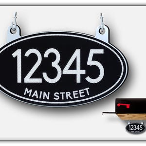 Reflective House Number Sign: Aluminum Oval Hanging Mailbox, Made in USA