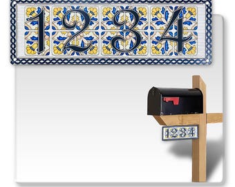 Reflective 911 Address Sign: Custom Spanish Tile Aluminum