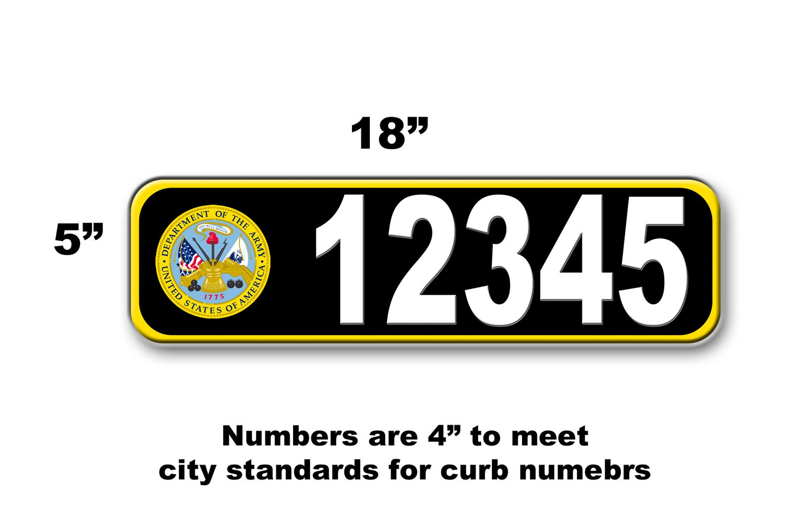 Army Highly Reflective Curb Address Plate Etsy
