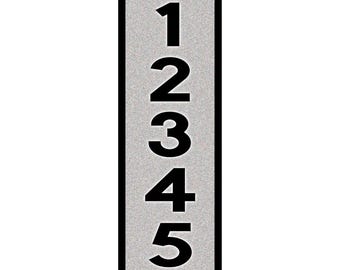 Vertical Reflective Address Plaque: Custom House Number Sign, 10x3.5 Inch