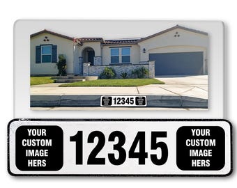Custom Image Curb Wrap: Personalized Address Numbers, Weatherproof Aluminum