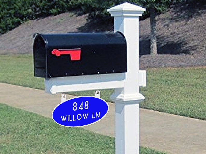 CurbNSign® Hanging Mailbox Address Sign Oval shaped Etsy