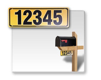 Reflective 911 Address Sign: Custom Aluminum, Double Sided, Gold