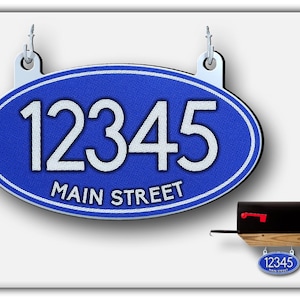 Reflective House Number Sign: Aluminum Oval Mailbox Address, Made in USA