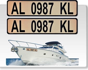 Reflective Boat Registration Number Decals: Waterproof 3M Vinyl (Set of 2)