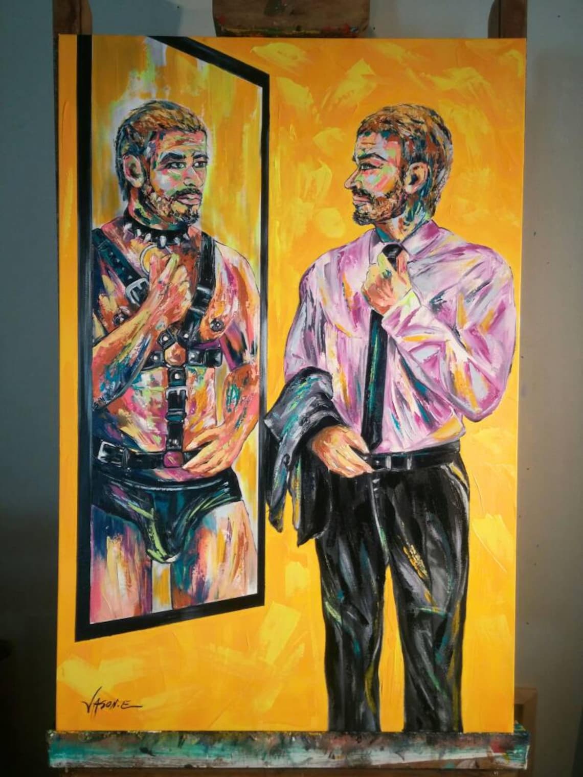 Gay Homosexual Double Identity CUSTOM LGBT Oil Painting All Etsy
