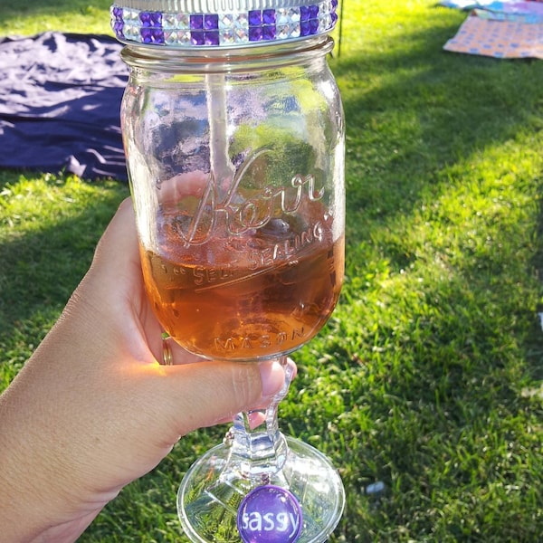 Mason Jar Wine Glass Etsy