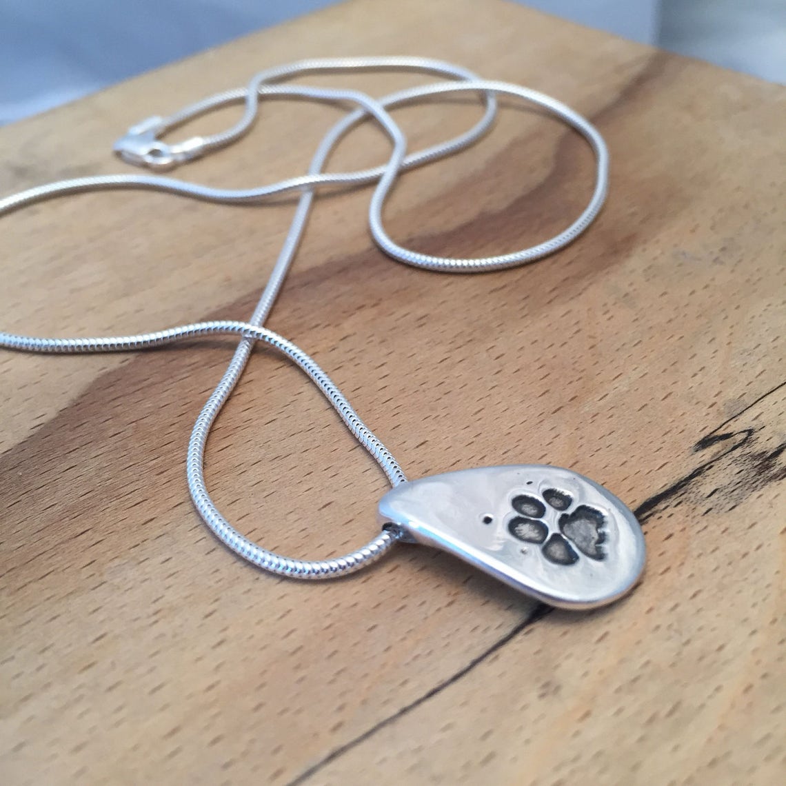 Silver Pet memorial jewellery paw print pendant pet keepsake Etsy
