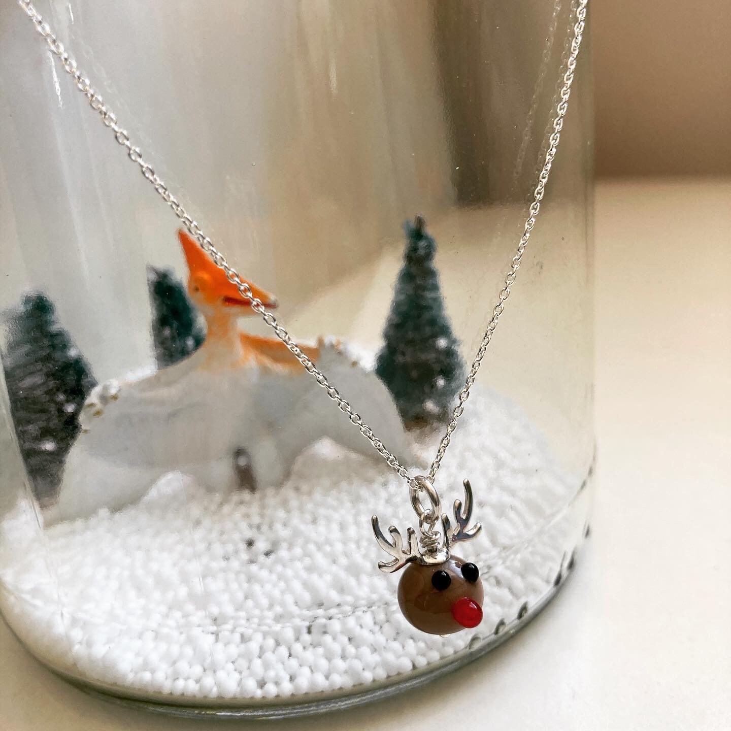 Christmas jewellery handmade festive necklace Rudolph the Etsy