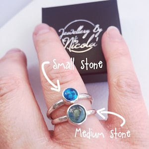 Memorial gift, Ashes in glass ring, Sterling Silver 925 ring, memorial ring, Handmade and bespoke