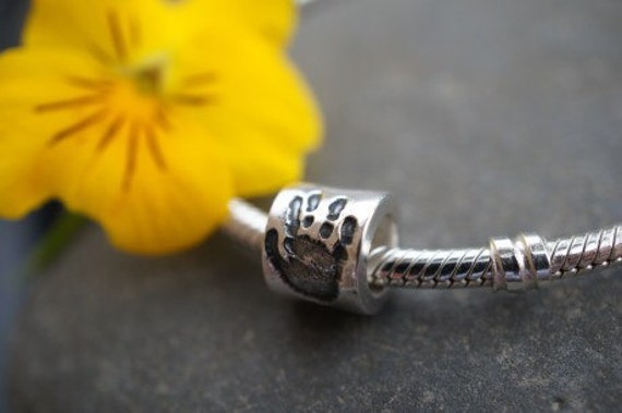 Personalised Handprint Charm Bead Handprint or Footprint Mothers