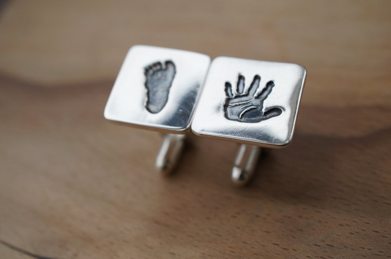Handprint Footprint Cufflinks Silver Cufflinks Baby Hand Etsy UK