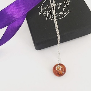 Ashes necklace, memorial charm, pet loss, ashes in glass bead,