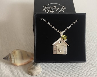 Beach house necklace Beach hut necklace Beach huts Gift for her Bunting necklace Summer necklace Mothers Day