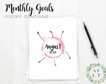 monthly goal tracker etsy