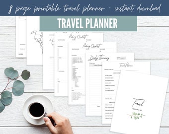 Travel Planner Printable Vacation Planner Kit Trip Planner Holiday Planner Travel Planner Inserts Travel Itinerary Packing List