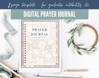 Digital Prayer Journal, Bible Notes Digital Journal, Faith Digital Journal,  Digital Bible Journal,  Goodnotes 5 Journal