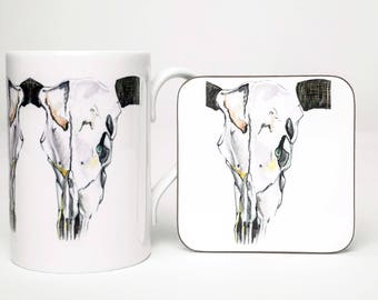 Buffalo Skull Mug and Coaster Set - Mug Gifts for Him  - Boyfriend Gifts Unusual Gifts - Quirky Gift Ideas - Gift Set- Quirky Homeware