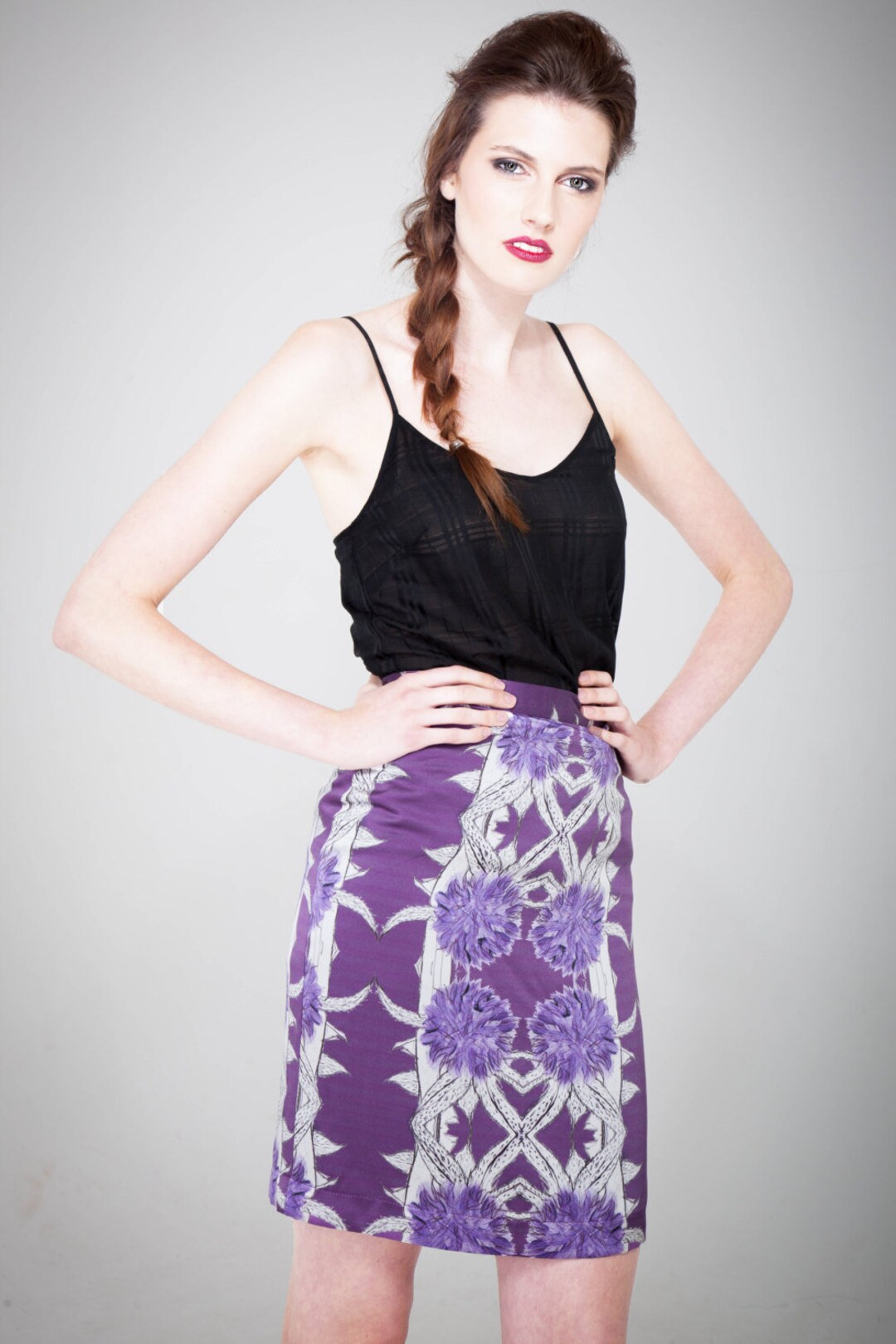 Thistle Silk Pencil Skirt Scottish Skirt Outfit for Wedding - Etsy