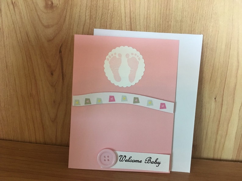 Blank Inside Card Baby Shower Card Welcome Baby Card Baby Stationary Card Greeting Card Baby Girl Card
