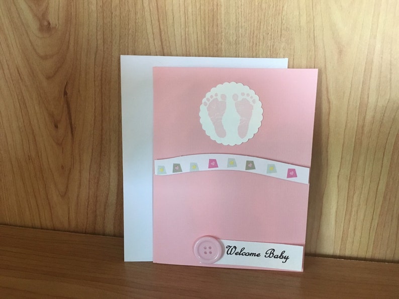 Blank Inside Card Baby Shower Card Welcome Baby Card Baby Stationary Card Greeting Card Baby Girl Card