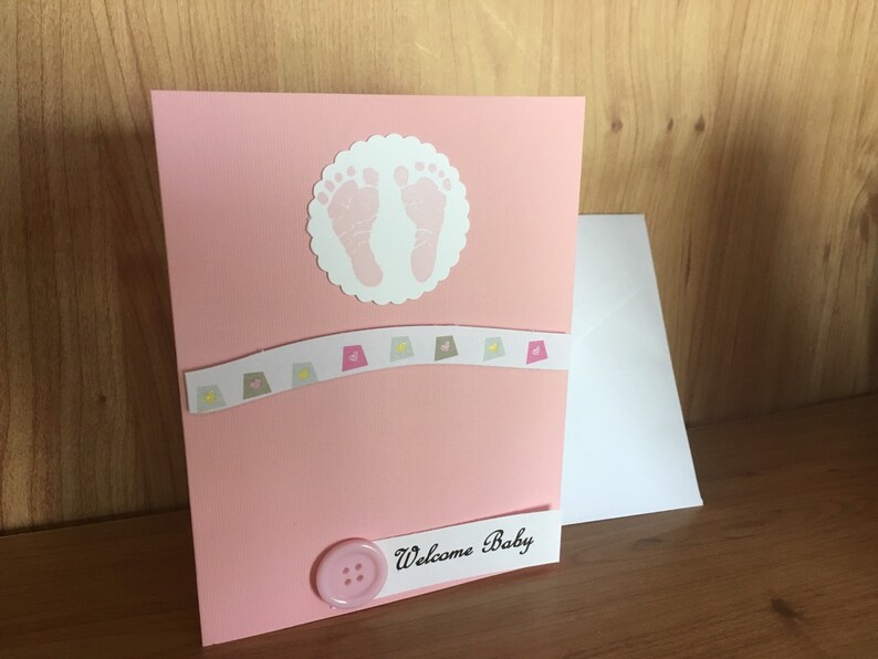 Blank Inside Card Baby Shower Card Welcome Baby Card Baby Stationary Card Greeting Card Baby Girl Card