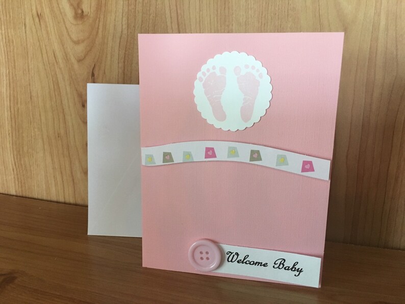 Blank Inside Card Baby Shower Card Welcome Baby Card Baby Stationary Card Greeting Card Baby Girl Card