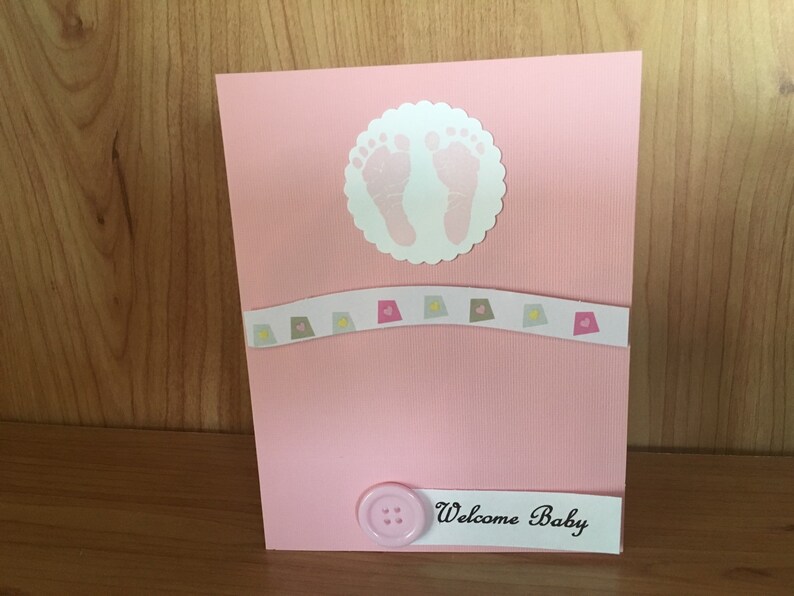 Blank Inside Card Baby Shower Card Welcome Baby Card Baby Stationary Card Greeting Card Baby Girl Card