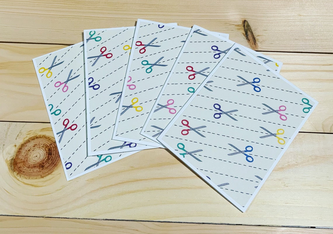 5 Scissor Cards Set of Crafting Cards Handcrafted Scissor Etsy